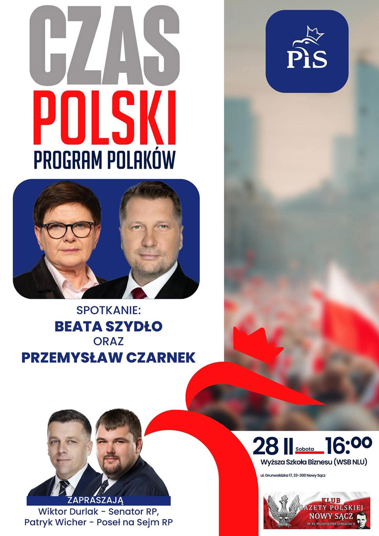 „Czas Polski. Program Polaków” – spotkanie w Nowym Sączu 28.02.2026